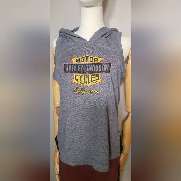 Harley Davidson Museum Women's Gray Sleeveless Pullover, sz Med - Picture 7 of 8